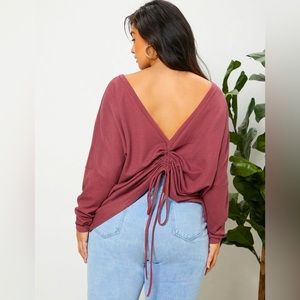 SHEIN Drawstring Back Top